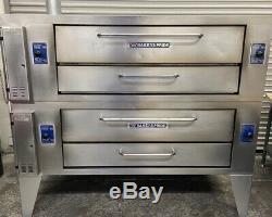 78 Wide Double Stack Natural Gas Pizza Stone Deck Oven Bakers Pride Y-600 #3781