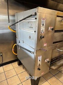 Attias Double Stack Natural Gas Pizza Oven Set JS6-18 60 Deck Good Stones