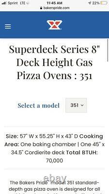 Baker's Pride Deck Pizza Oven Double Stack Model 351