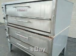 Bakers Pride 451 452 Natural Gas Double Deck Pizza Ovens Y-600 Cleaned Tested