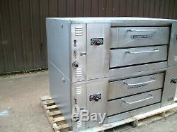 Bakers Pride Ds805 Natural Deck Gas Double Pizza Ovens New Stones With Legs