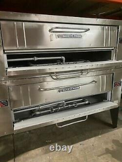 Bakers Pride Y-602 Natural Gas / Lp Double Deck Pizza Ovens Removed Working