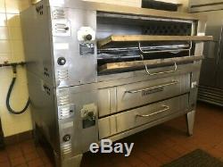 Bakers Pride Y-602 Natural Gas / Lp Double Deck Pizza Ovens Removed Working