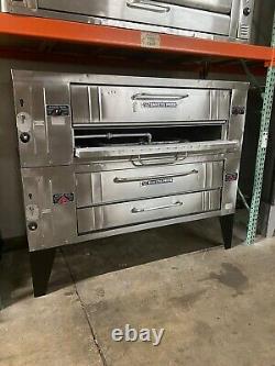 Bakers Pride Y-602 Natural Gas / Lp Double Deck Pizza Ovens Removed Working