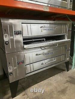 Bakers Pride Y-602 Natural Gas / Lp Double Deck Pizza Ovens Removed Working