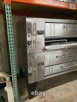 Bakers Pride Y-602 Natural Gas / Lp Double Deck Pizza Ovens Removed Working