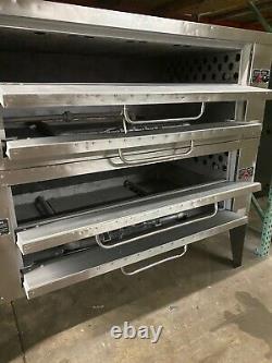 Bakers Pride Y-602 Natural Gas / Lp Double Deck Pizza Ovens Removed Working