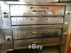 Bakers Pride Y600 Gas used Double Deck Pizza Oven on Legs