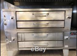 Bakers Pride Y602 Double-Stacked Gas Pizza Deck Ovens 60 Deck