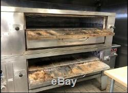 Bakers Pride Y602 Double-Stacked Gas Pizza Deck Ovens 60 Deck