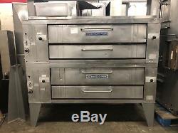 Bakers Pride Y602 Double-Stacked Gas Pizza Deck Ovens 60 Deck Refurbished