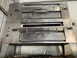 Bakers Pride Y602 Double-Stacked Gas Pizza Deck Ovens 60 Deck Refurbished
