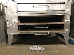Bakers Pride Y602 Double-Stacked Gas Pizza Deck Ovens 60 Deck Refurbished