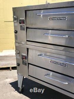 Bakers Pride y 600 Double Stack Natural or Propane Gas 6 pie Deck Pizza Oven