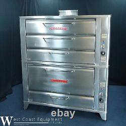 Blodgett 981/966 Gas Commercial Triple Deck Pizza Bake Oven W Stones 650 Degrees