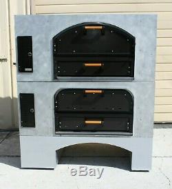 Brick Lined Gas Double Deck Stacked Pizza Ovens Marsal & Sons MB-42 NICE