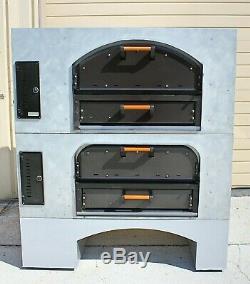 Brick Lined Gas Double Deck Stacked Pizza Ovens Marsal & Sons MB-42 NICE