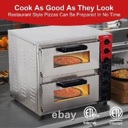CROSSON ETL listed Commercial Double Deck 16 inch Countertop Electric Pizza O