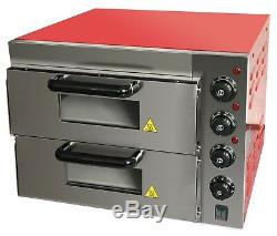 Commercial Baking Oven Fire Stone Electric Pizza Oven 2 x 16 Twin Deck