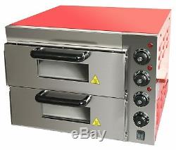 Commercial Baking Oven Fire Stone Electric Pizza Oven 2 x 16 Twin Deck