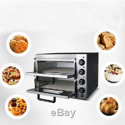 Commercial Bread Making Machines Double Pizza Oven Electric Counter Stone Deck