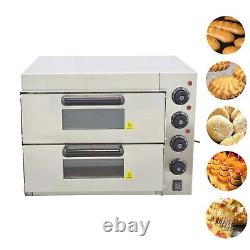 Commercial Electric Pizza Oven Double Deck Pizza Bread Making Machine 110V 3KW