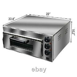 Commercial Electric Pizza Oven Toaster Baking Bread 110V 1400W Single Deck Broil