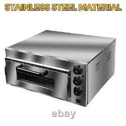 Commercial Electric Pizza Oven Toaster Baking Bread 110V 1400W Single Deck Broil