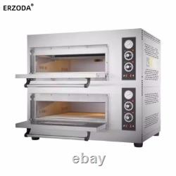 Commercial Gas Pizza Oven BSR-202Q, Double Deck, 8 x 12 Pizza, 842°F Max Temp