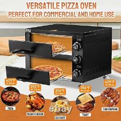 Commercial Indoor Pizza Oven Countertop, Double Deck Layer, Electric Pizza Oven