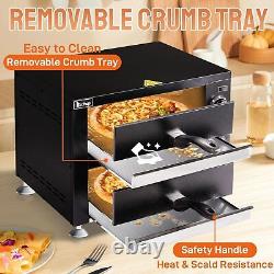 Commercial Indoor Pizza Oven Countertop, Double Deck Layer, Electric Pizza Oven