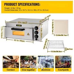 Commercial Pizza Oven 14 Single Deck Layer 1300-Watt Stainless Steel Electri