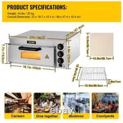 Commercial Pizza Oven 14 in. Single Deck Layer 1300-Watt Stainless Steel Electr