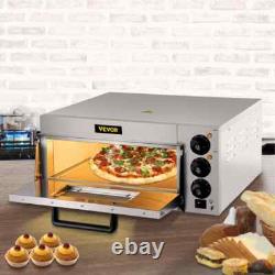 Commercial Pizza Oven 14 in. Single Deck Layer 1300-Watt Stainless Steel Electr