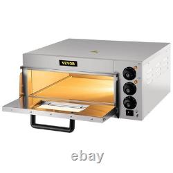 Commercial Pizza Oven 14 in. Single Deck Layer 1300-Watt Stainless Steel Electri