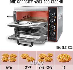 Commercial Pizza Oven 16 Inch Pizza Double Deck 3000W 110V Electric Oven Multipu