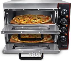 Commercial Pizza Oven 16 Inch Pizza Double Deck 3000W 110V Electric Oven Multipu