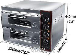 Commercial Pizza Oven 16 Inch Pizza Double Deck 3000W 110V Electric Oven Multipu