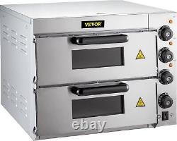 Commercial Pizza Oven Countertop 14 Double Deck Layer 110V 1800W Stainless