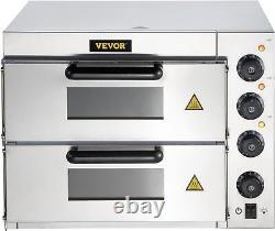 Commercial Pizza Oven Countertop 14 Double Deck Layer 110V 1800W Stainless