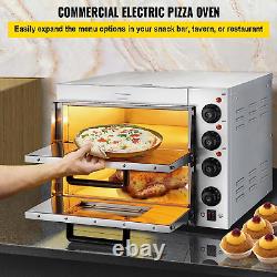 Commercial Pizza Oven Countertop, 14 Double Deck Layer, 110V 1950W Stainless St