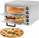Commercial Pizza Oven Countertop 3kw 14'' Electric Pizza Oven Double Deck Layer