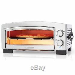 Commercial Pizza Oven Electric Kitchen Countertop Stainless Steel Bake Food Deck