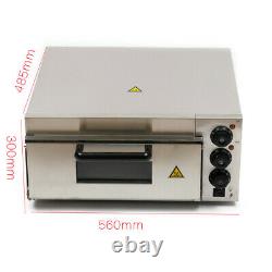Commercial Single Layer Electric 12-14'' Pizza Oven Stainless Steel Durable 2Kw