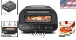 Compact Stainless Steel Pizza Oven with Touchscreen 5 Presets & Stone Included