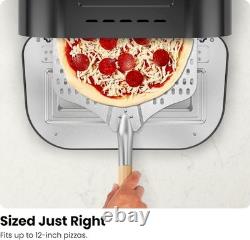 Compact Stainless Steel Pizza Oven with Touchscreen 5 Presets & Stone Included