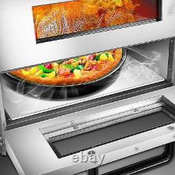 Double Deck 3000W Electric Pizza Toaster Ovens Stainless Steel Countertop Bake