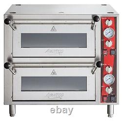 Double Deck Countertop Pizza/Bakery Oven with Two Independent Chambers, 240V