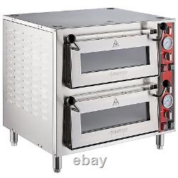 Double Deck Countertop Pizza/Bakery Oven with Two Independent Chambers, 240V