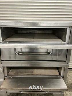 Double Stack Stone Deck Gas Pizza Ovens Bakers Pride 251 Bakery Bread #5055